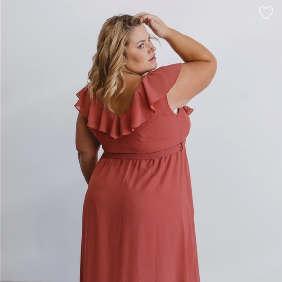 Katya Rosewood Ruffle Maxi Dress - Baltic born Small - Picture 2 of 7